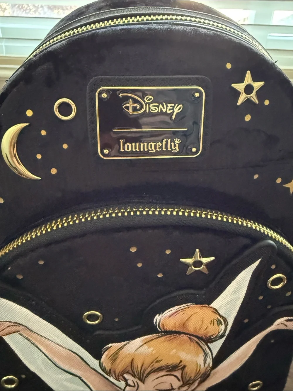 Loungefly Tinker Bell Pixie Dust Black Velvet Mini Backpack *NWT